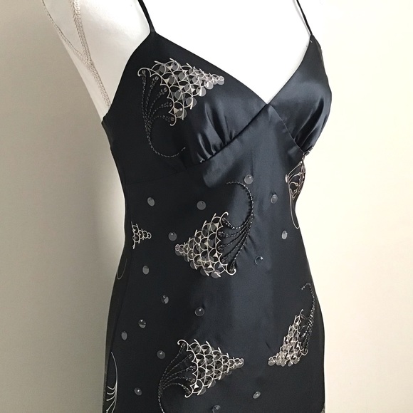 Rare Vintage Early 2000s Silk Embellished Dress ALT. ASO Gilmore Girls - Picture 8 of 15